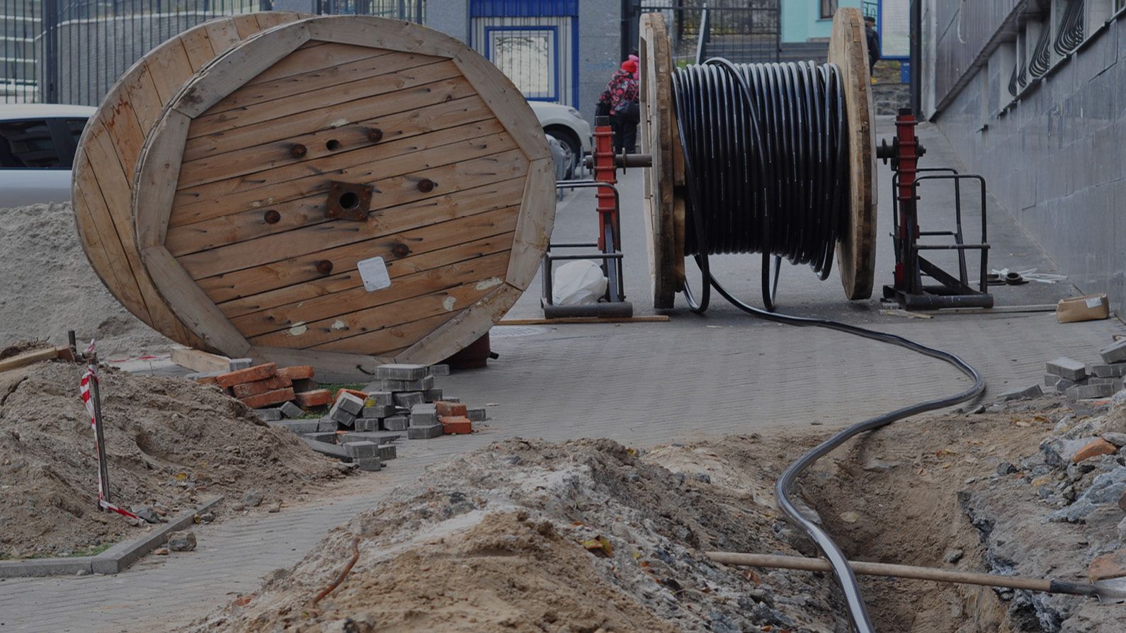 Underground cables on a reel