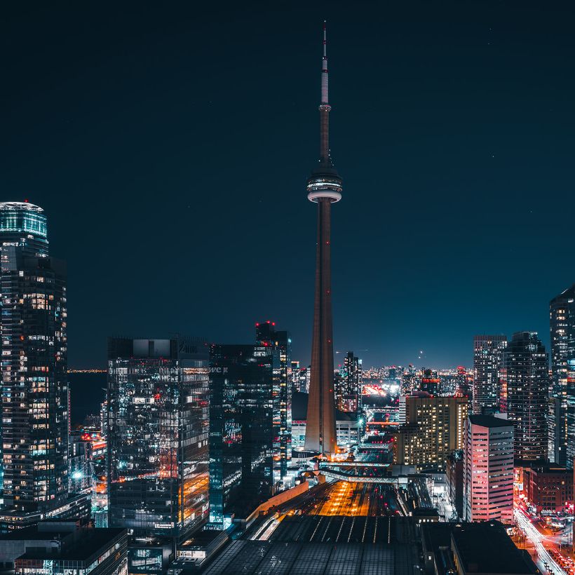 Toronto skyline at night